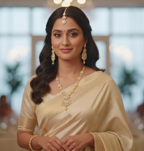 Touchstone Indian jewelry sets for women maang tikka wedding guest gold necklace bollywood jewellery set pageant elegant prom bride accessories western crystal chunky rhinestone necklaces - color: 1 1 White in gold plating long earrings