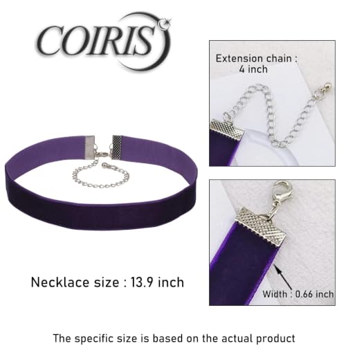 Velvet Choker Necklace for Women Goth Halloween Y2K Ribbon Collar Set - color: Purple-0.6''-20pcs