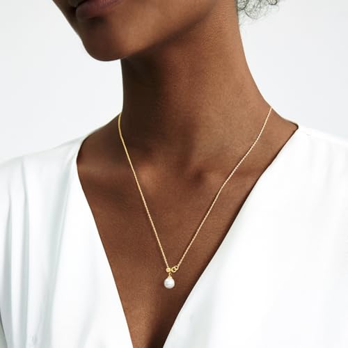 Zeffy Gold Pearl Necklace for Women, Dainty 14K Gold/Silve Plated Layered Pearl Choker Pearl Earrings Pearl Bracelets Wedding Trendy Gold Jewelry Set for Women Gifts - style: Gold Pearl Y Necklace-1PCS
