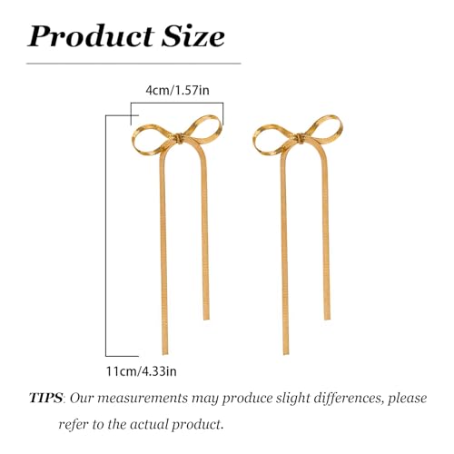 Bow Earrings Red Earrings for Women Dangle Cute Earrings Red Stuff Jewelry Outfits Accessories Gifts for Girls - color: C5:gold bow earrings