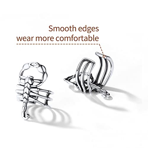 ChicSilver 925 Sterling Silver Ear Cuffs Non-Piercing Cartilage Earrings: Various Styles, Conch Cuffs (with Gift Box) - style: G: Scorpion