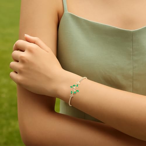 Cuff Bangle Bracelets for Women, Link Chain Bracelets Jewelry Gifts for Women - style: Gold Leaf