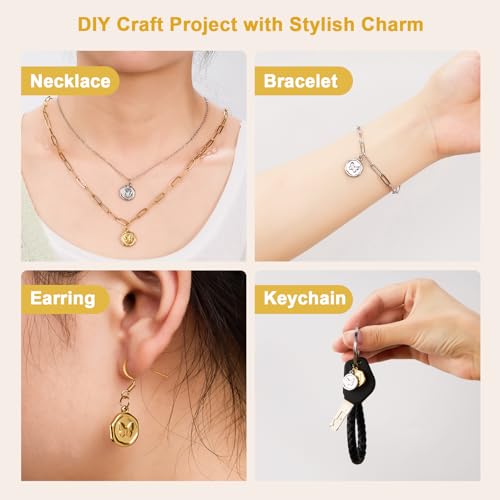 10pcs Gold Plated Stainless Steel Charms + 10pcs Steel Color Butterfly Charm Pendant Bulk with 40pcs Jump Rings - color: Butterfly Gold Silver