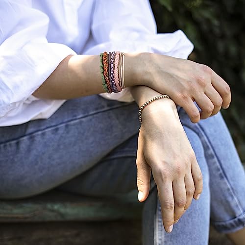20 Boho Hair Ties in 5 Styles, 10 Colors - Cute Bracelets for Thin and Thick Hair, No Damage Elastics - color: A-Boho