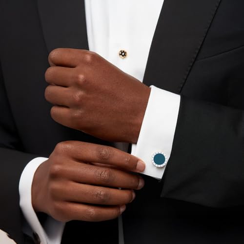 Cufflinks for Men, Stainless Steel Classic Black Pearl, Blue Carbon Fiber CuffLinks men's accessories, Great Gift for Father, Husband - style: Blue carbon fiber