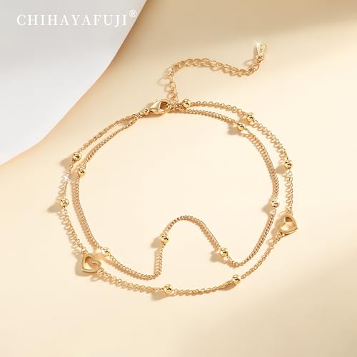 Sterling Silver Ankle Bracelets for Women 14k Gold Plated Waterproof Layered Stackable CZ Charm Non Tarnish Adjustable Anklet for Summer Beach Birthday Jewelry Gift - color: gold H
