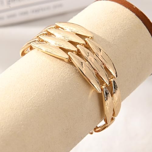 14K Gold & Silver Plated Lightweight Link Bracelet for Women | Stackable Bracelets ,14K Gold Plated Bracelets with CZ,Lightweight Trendy Chain Bracelet Jewelry Gift - style: gold diamond