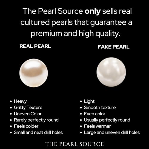 The Pearl Source White Freshwater Pearl Double Strand Oval Necklace for Women, Premium AAA Pearl Quality 4.5-5.0mm Sterling Silver