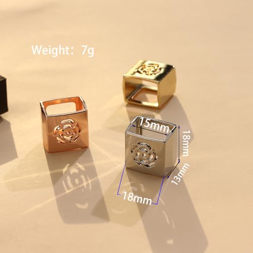 Dainty Square Silk Scarf Ring Brooch for Women Girls Fashion Geometric Rose Flower Carved Shawl Scarves Buckle Wrap Clasp Clip Rings Brooches Fashion Dress Accessories Jewelry - color: Gold-Tone