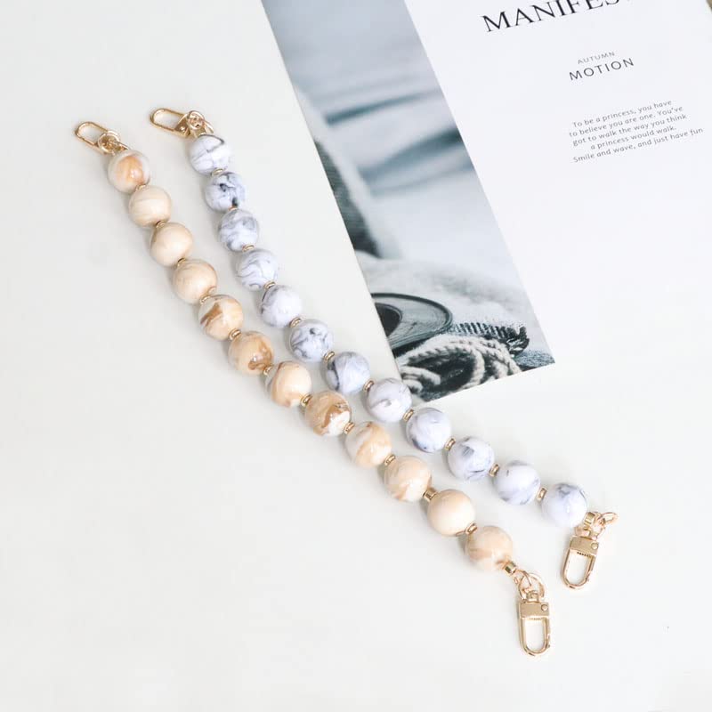 AUMEY Handbag Chain Straps Acrylic Purse Chain Strap Fashionable Replacement Purse Clutches Handles for Purse Handbags DIY Crafts, 15 inch of Each (YZL01-Beige) - color: Yzl01-beige