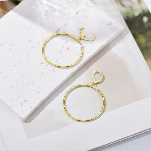Silver Large Big Circle Hoop Dangle Earrings for Women Hypoallergenic - style: Gold 60mm