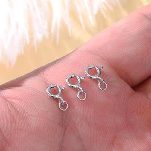 925 Sterling Silver Lobster Clasp for DIY Necklace Bracelet Jewelry Making, Double Spring Clasp with Closed Jump Rings, Necklace Extender Clasp Connector Bracelet Extension (Style 3) - style: Style 3