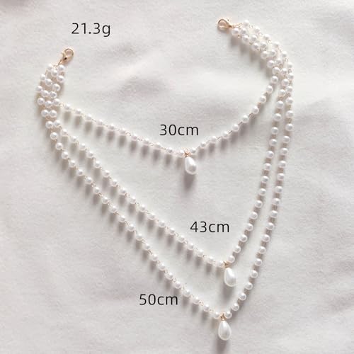 Pearl Arm Chain Wedding bridal Shoulder Jewelry Layered Prom Party Body Jewelry for Slide Dress Costume Accessory - color: Pearl Arm Chain C-2Pcs
