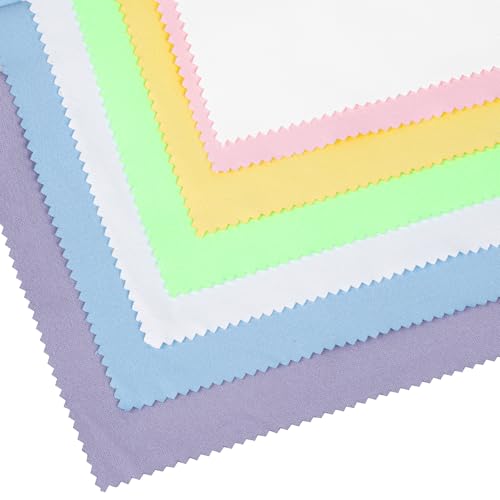 6 PCS Jewelry Polishing Cloths, Large 10x12 Inch(Light) | Pure Cotton, Two‑Step Polish, Reusable, Polishing Cloths for Cleaning Gold, Silver, Platinum, Diamond, Stainless Steel - color: Light
