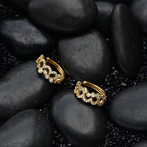 Cubic Zirconia Huggie Earrings 14k Gold Plated Tiny Earrings Small Huggie Hoop Earrings Simple Lightweight Hoops Gift for Women - color: Bubble crown