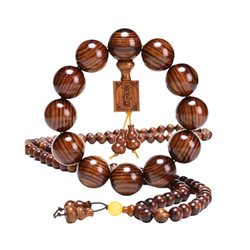 Natural Wooden Bracelet Adult Spring Bracelet Bead Dia. 0.8 inch 12 Beads 1pc - style: DarkColor