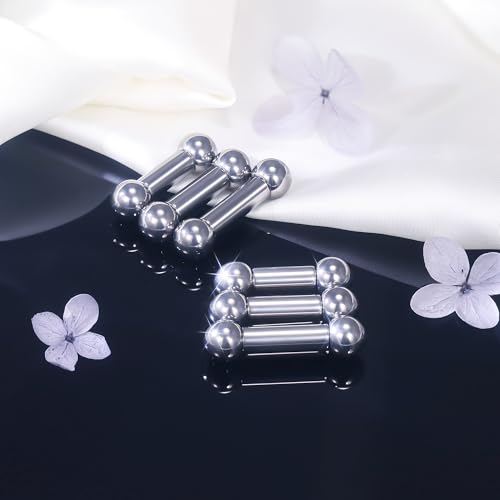 Ruifan Grade 23 Titanium Internally Threaded Nipple Piercing Jewelry Barbell Ring PA Tongue Rings Nipple Straight Body Piercing Jewelry for Women Men 16G 14G 12G 8G 6G 4G 2G - size: 4GA - 9/16" (14mm)