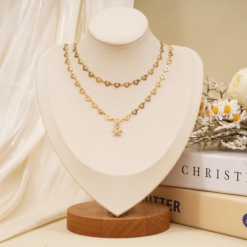 SMYHTGLIF 5 Meters Heart Chain for Jewelry Making Stainless Steel Chain | Permanent Jewelry Chain Bulk Craft Chain Roll with Jewelry Findings - color: Heart Gold