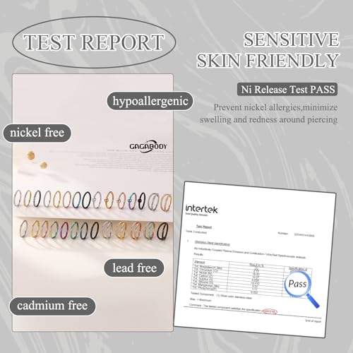 GAGABODY 2 Pcs Nose Rings 22G 20G 18G 16G 14G 12G 10G 8G Surgical Steel Piercing Rings for Nose Septum Cartilage Helix Tragus Conch Rook Daith Lobe from 5mm to 16mm Seamless Hoop Unisex Hinged Earrings - color: Silver-Single&Double&CZ Hoop