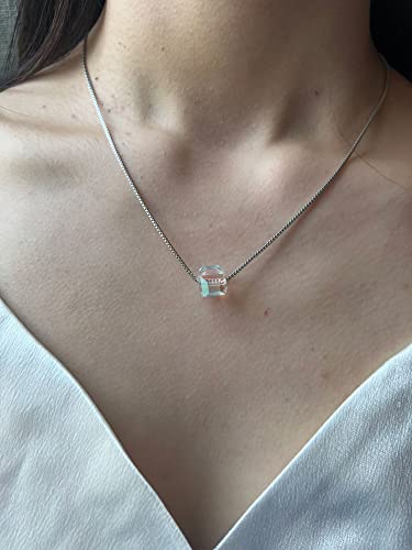 4 Pieces Fashion Colorful Starlight Crystal Rhinstone Pendant Necklace Earring Bracelet Jewelry Set for Women Lady Wedding Birthday Party