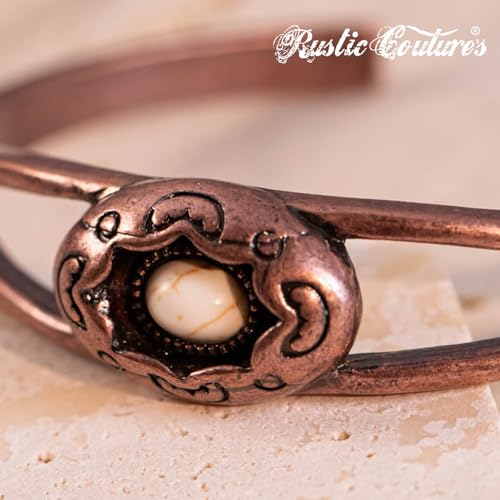 Montana West Rustic Couture's Bohemian Turquoise Cuff Bangle Bracelets for Women Cowgirl - color: Bright White