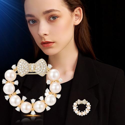 Brooches and Pins for Women Elegant Flower Pearl Brooches Costume Broches Jewelry Lady Christmas Pin for Women - style: GD-1649