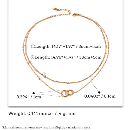 Unisex Celestial Gold Pendant Necklaces, Sun/Moon/Star/Angle Celestial Elements Unisex Choker Gold Lover Chains for Men and Women Jewelry - color: Layer - Interlock Circle