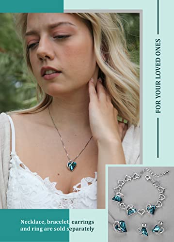 Leafael Infinity Love Women's Adjustable Crystal Heart Ring with Birthstone Crystals Healing Stones, Jewelry Gifts for Women, Birthdays Valentine's Day, Silver-Tone, Open End, Size 6.5-8 - color: 09c-December-Relaxation-Indicolite Zircon Blue