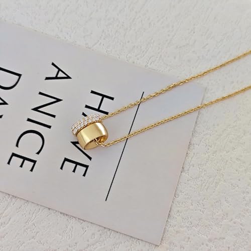 Zeffy Diamond Necklaces for Women, Dainty Gold Necklace 18k Gold Plated Layered Necklaces Simple Gold CZ Diamond Pendant Necklaces for Women Trendy Jewelry Gifts for Girls - color: Gold CZ Rondelle Necklace