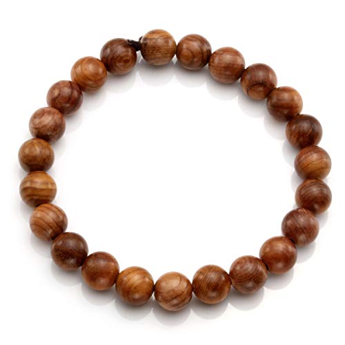 Eigso 6-8mm Wood Beads Bracelet Prayer Beads for Meditation Buddha Tibetan Bracelet for Men and Women - color: A2: 4 PCS 8mm