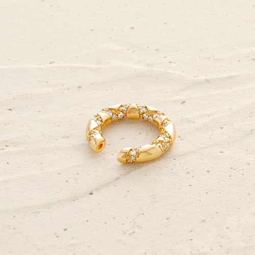 Women Ear Cuff Earring Gold Non Pierced Ear Cartilage Clip on Wrap Hoop 14K Gold Filled Tiny Boho Beach Simple Minimalist Delicate Handmade Hypoallergenic Jewelry Gift-Sold as Single/Pair - style: Tube B