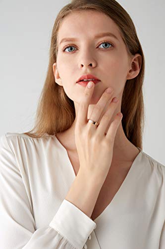 PDWZNBA Love Friendship Ring 18K Gold-Plated Stainless Steel Promise Ring Wedding Band Jewelry Birthday Gifts for Women - color: Orose