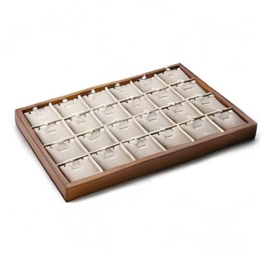 Oirlv Wooden Jewelry Tray,Jewelry Drawer Organizer,Necklace Display Tray | Stackable Design,Keep Necklaces Bracelets Flat and Untangled,Organizing and Presentinge Legantly on Dressers&in Dresser - color: Creamy-white 24 grid necklace/pendant jewelry tray