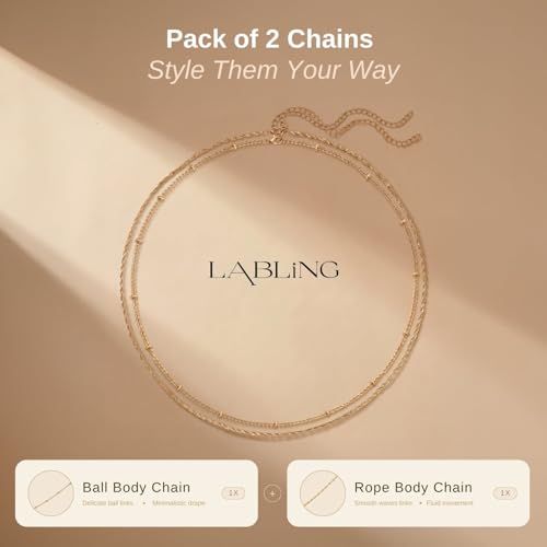 Gold Belly Waist Chain for Women | Layered Belly 14K Gold Plated Chain Adjustable Bikini Belly Beads Body Chain Waterproof | Jewelry Gift - color: Style 5