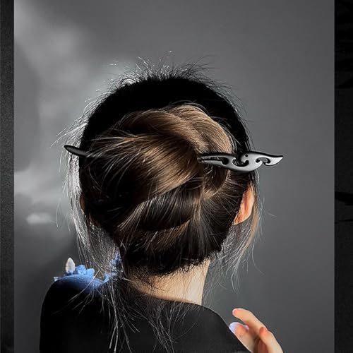 Hair Sticks for Buns 9.0" Ebony Hair Chopsticks for Women Long Hair Simply Wooden Hair Pin sticks (4-blackwood) - color: 4-blackwood
