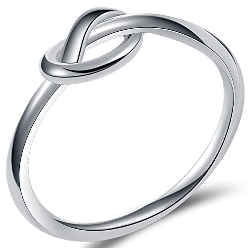 Jude Jewelers Size 3-13 Stainless Steel Simple Love Knot Celtic Promise Anniversary Statement Ring - color: Silver