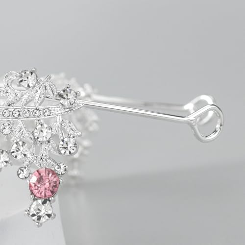 Tiaras and Crowns for Women Crystal Princess Tiaras Rhinestone Queen Crowns For Wedding Bridal Birthday Prom Pageant Party (Tiara 100) - color: Silver Pink