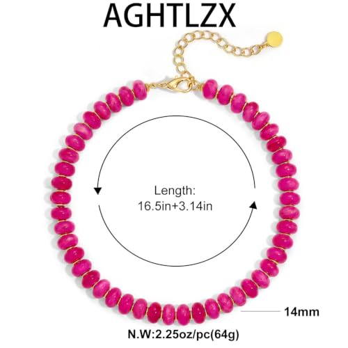 Chunky Beaded Necklace for Women, Colorful Trendy Statement Summer Jewelry Gift - color: necklace-39