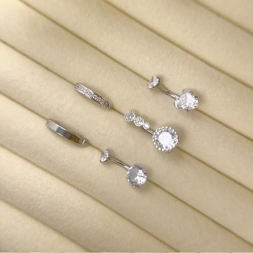 11 Pcs Belly Button Ring Dangle Stainless Steel Belly Rings 14G | Belly Button Piercing Cute Navel Ring Belly Piercing Jewelry for Women - style: 11S