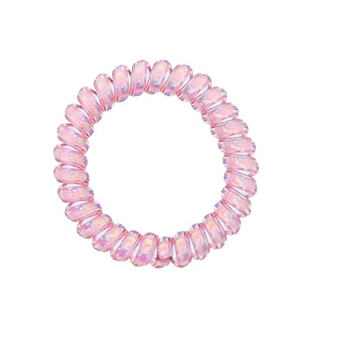 Irridescent Coil Pony Holders - Set Of 5-Mauve - color: Mauve