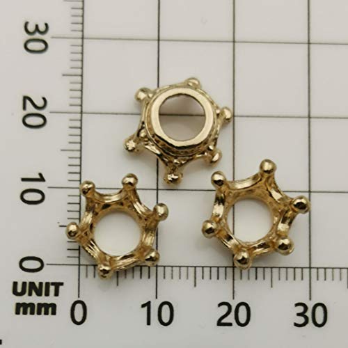 iloveDIYbeads 60pcs Mixed Antique Silver Bronze Gold 3D King Crown Loose Spacer Bead,Craft Supplies Crown Charms for Jewelry Making Accessory Findings (M264) - color: Crown Charms