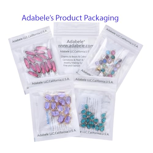 Adabele 1 Set Grade A Mixed Birthstone Charm 8mm Crystal Pendant Drop Bead 18K Yellow Gold Plated (12pcs) - color: Gold, size: 8mm (0.31") -12pcs