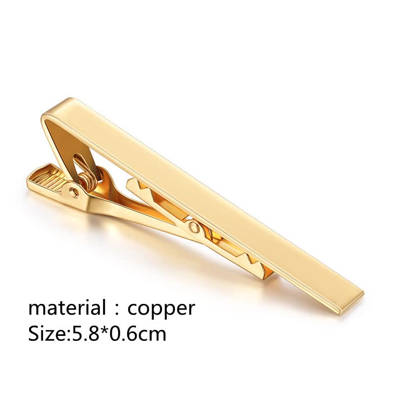Gold Tone Regular Tie Clips Men-Skinny Tie Bar Suitable for Wedding Anniversary Business Meetings and Daily Life Necktie Accessories - style: layered