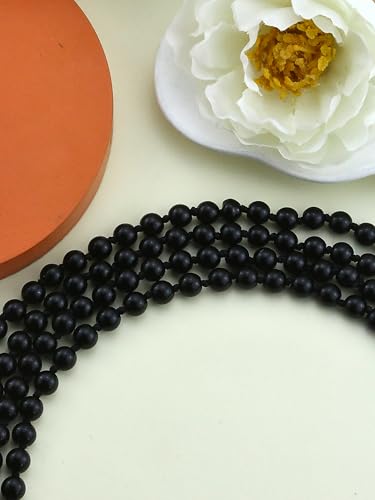 Pearl Necklaces for Women 60'' 70" Long Pearl Necklace 15.75'' Pearl Choker Necklace Chunky Bead Layered Faux Pearl Dangle Wedding Bridal 1920s Gatsby Christmas Costume Jewelry Gifts - color: Black-60''