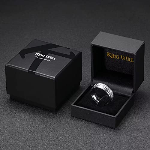 King Will Mens 6mm 8mm Tungsten Carbide Wedding Bands Inlay Lasered Brushed Wedding Rings for Men Women | Brushed, Lasered Seagull/Forest Landscap/Panda/Deer/Hunting/Fly Fishing, Comfort Fit, Everyday Wear - color: Deer Family