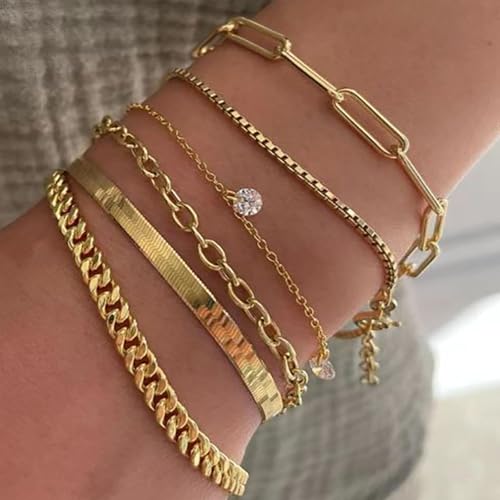 NEWITIN 100 Pcs Gold Silver Jewelry Set for Women Fashion Costume Jewelry | Bohemian Jewelry, Cubic Zirconia, Gold Plated Necklace Bracelet Ring Ear Cuff Earrings Set for Women Party Daily, Women Gifts - color: Gold Silver