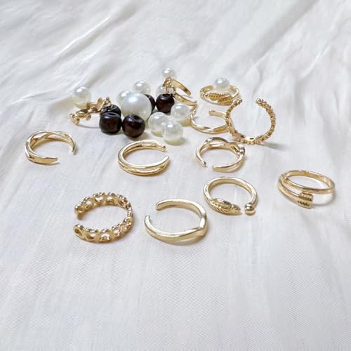 12PCS Toe Rings for Women 14K Gold/Silver Plated Adjustable Toe Ring Set Open Heart Arrow Infinity Rings Beach Foot Jewelry for Summer - color: Gold