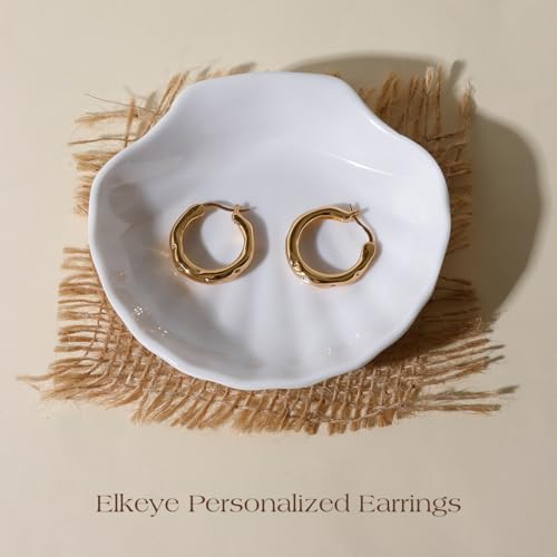 Golden Hoop Earrings For Women The Twisted Close-Fitting Hoop Shape Is Crafted With Gold-Plated Material And S925 Silver Pins Light Luxury Elegant Unique And Minimalist Style - color: GEE4021-Gold