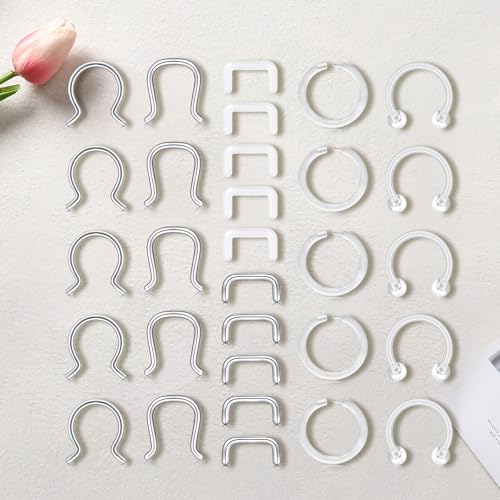D.Bella 16G 18G 20G Horseshoe Septum Rings Surgical Steel Nose Piercing Jewelry Cartilage Helix Tragus Earring Hoop Eyebrow Lip Retainer for Women Men 6mm 8mm 10mm 12mm - color: 16G-8MM -C