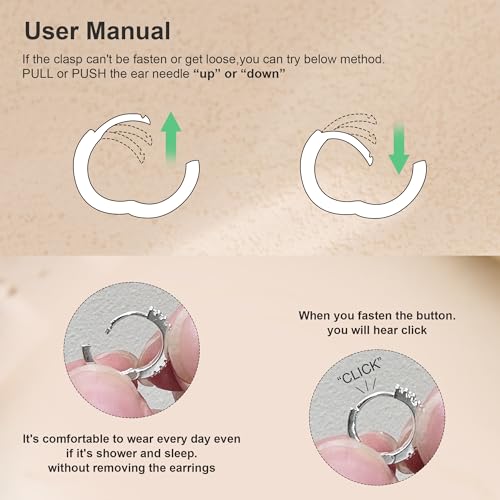 Freekiss 3 Pairs Hoop Earrings Set - Dainty Stud Dangle Cartilage for Women | Hypoallergenic Earrings, Cubic Zirconia Stackable Trendy Small Set Jewelry Gifts for Women - style: 3CZ rounded stud earrings-SL